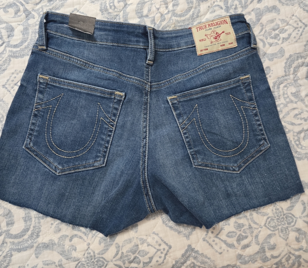 True Religion Blue Denim Shorts